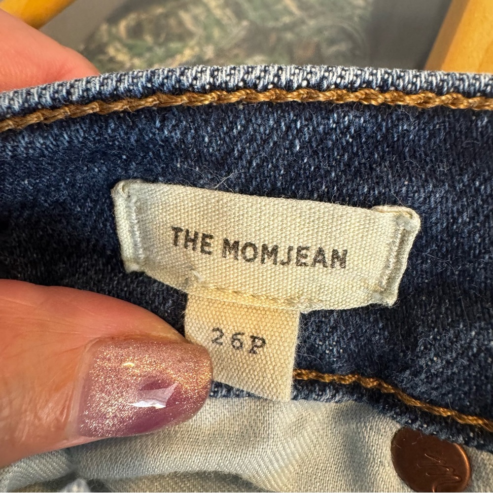 Madewell The Mom Jean High Waisted Dark Blue Jeans Sz 26P - Picture 10 of 10